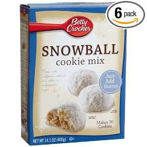 Betty Crocker Snowball Cookie Mix, 14.1 Ounce Boxes (Pack of 6 