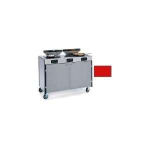   High Mobile Cooking Cart w/3 Infrared Heat Stove, Red 