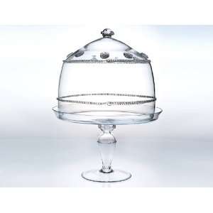   Glass Isabella Lrg. Cake Dome And Ped. Set  clear