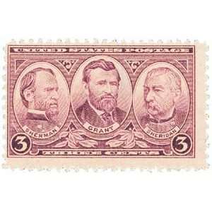  #787   1937 3c Sherman, Grant and Sheridan Postage Stamp 