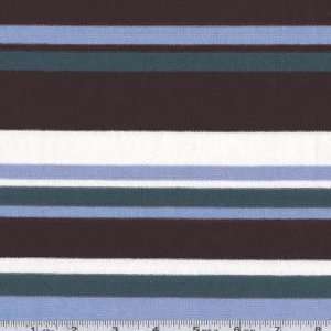  62 Wide Jersey Knit Stripe Cornflower/Navy/White Fabric 