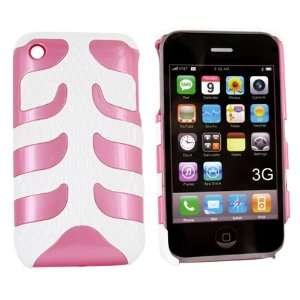  For iPhone 3Gs Fish Bone Hard Case Cover Baby Pink Whit 