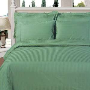 Sage Green Sateen Stripe 600 Thread count 100% Egyptian cotton Olympic 
