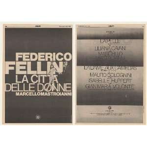 1980 La Citta Delle Donne Movie 2 Page Trade Print Ad 
