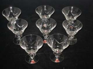 Set of 8 Water Goblets, SKRUF Swedish Crystal, Fan Cut  