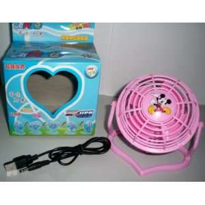 iBRIGHT USB or 2AA battery Mini Fan with light (Pink 