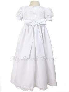 Lito Cotton Embroidered Christening Gown Baptism Dress  