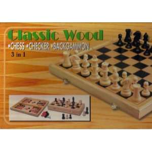  Classic Wood Chess Checker & Backgammon Toys & Games