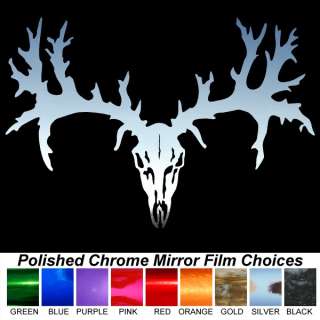 Deer Skull Hunting Chrome Auto Window Stickers Decals  