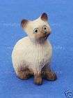 Miniature Dollhouse Sitting Siamese Cat New  