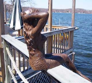 48 Sitting Sunning Mermaid Statue Iron Rust Finish  