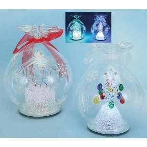  Clear Lighted Glass Ball Ornament 2 Styles Case Pack 6 