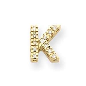   Diamond Initial K Charm   Measures 11.2x8.9mm   JewelryWeb Jewelry