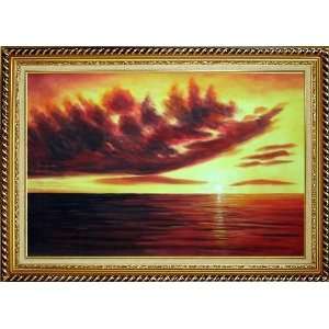  Beautiful Golden Sunset Skyscapes Oil Painting, with Linen 