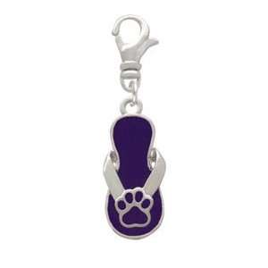  Paw Flip Flop Purple Clip On Charm Arts, Crafts & Sewing