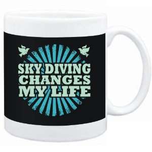  Mug Black  Sky Diving changes my life  Hobbies Sports 