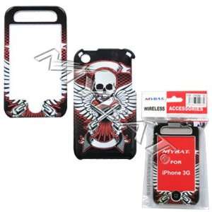 Black with Red Carbon Fiber Skull Design Snap On Cover Hard Case Cell 