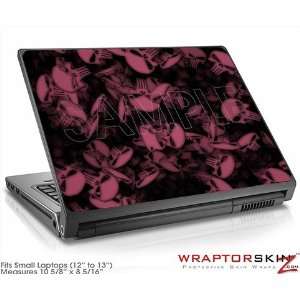  Small Laptop Skin   Skulls Confetti Pink by WraptorSkinz 