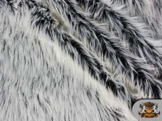FRENCH FAUX FUR 2 TONE SILVER FOX LONG PILE FABRIC BTY  