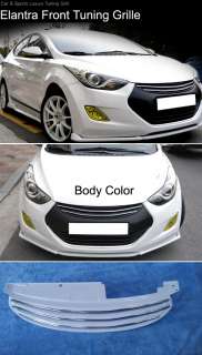   Elantra 2011 Front Hood Upper Tuning Grille Painted Silver Line grill
