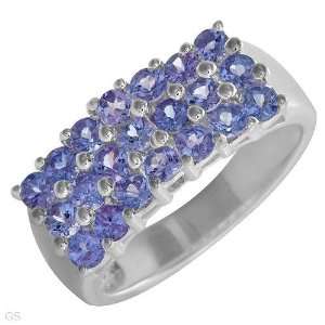 Charming Brand New Ring With 1.47Ctw Genuine Tanzanites Well Made In 