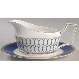  Wedgwood Renaissance Gold Gravy Boat and Underplate, Fine 