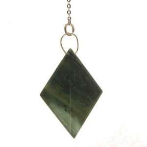   Pendulum 02 Green Diamond Dowsing Reiki Energy Silver Crystal Healing