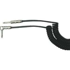  Hosa Coiled Guitar Cable 25 Ft Right Angle to Straight 