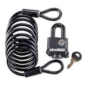   Master Lock 613DAT 6 Self Coiling Cable and Steel Padlock Automotive