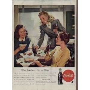   lunch  Have a Coke  1947 Coca Cola Ad, A2415 