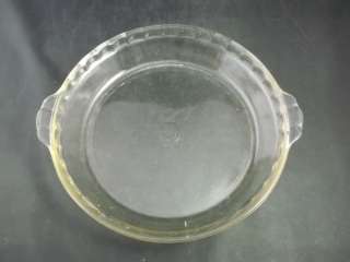   Pyrex Clear Glass Pie Pan Dish 10 Inch Crimped Inside Edge  
