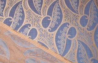 yds INCREDIBLE Blue Paisley Upholstery Drapery Fabric  