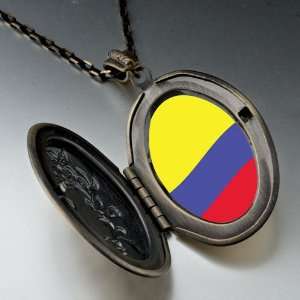 Colombia Flag Pendant Necklace