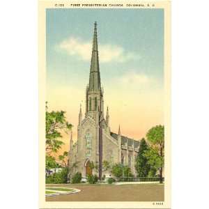   Vintage Postcard First Presyterian Church Columbia South Carolina