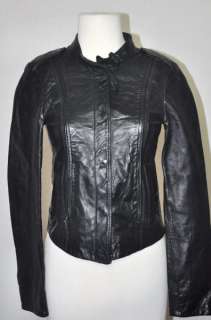 Costume National Womens Leather Biker Jacket US M EU 42  