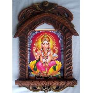 Lord Of Ridhi Sidhi Lord Ganesha in lotus flower Poster painting in 