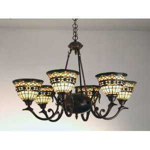  32W Tiffany Roman 6 Lt Chandelier