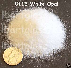 1oz WHITE OPAL FUSIBLE BULLSEYE GLASS FINE FRIT 90 COE  