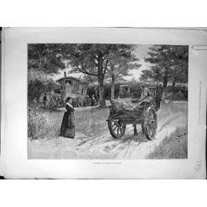  1891 Travelling Showmen Camp Caravan Cart Print Art