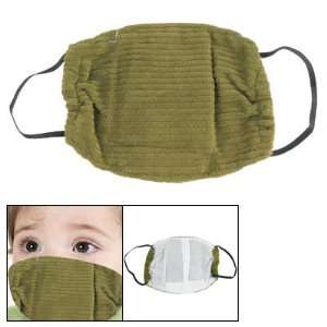  Children Oval Green Corduroy Activated Carbon Mouth Face 