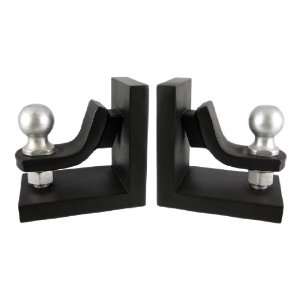    Black / Silver Trailer Hitch Bookends Book Ends