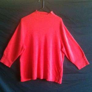 Coldwater Creek Red Sweater 1X Wool Blend New  