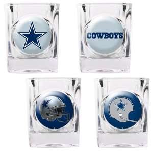  Dallas Cowboys 4pc Square Shot Glass Set Sports 