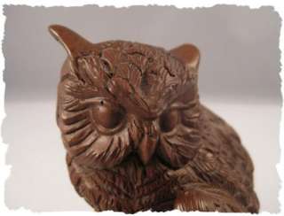 Vintage 1989 Red Mill Mfg. Resin Owl Figure Pecan Shell  