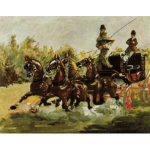  Oil Painting Count Alphone de Toulouse Lautrec Driving 