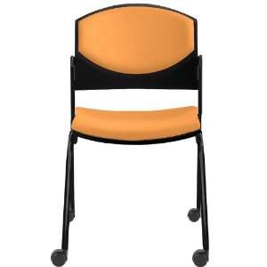  Eddy Armless Stack Side Chair on Casters with Upholstered 