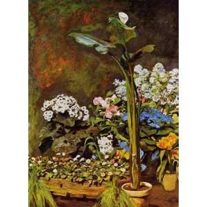  Oil Painting Arum and Conservatory Plants Pierre Auguste 