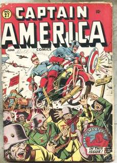 Captain America Comics #27 1943 gd+ Human Torch Marvel Timely Alex 