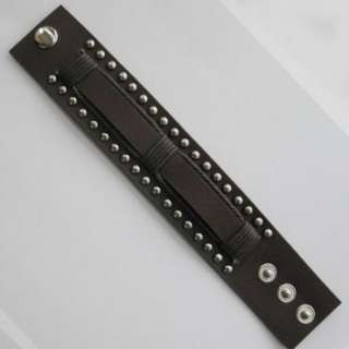 Brown Leather Men/Women Unisex Bracelet Wristband Cuff  