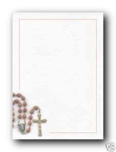 50 Blank First Holy Communion Invitations with Rosary for Girl or Boy 